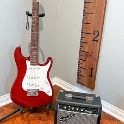 Fender Squire Short Scale Stratocaster Guitar And Amp