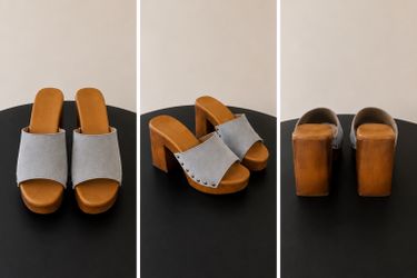 Verderosmarino Genuine Leather Platform Mule Heels – Made in Italy – Size 7