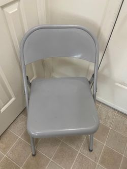 Gray Metal Folding Chair