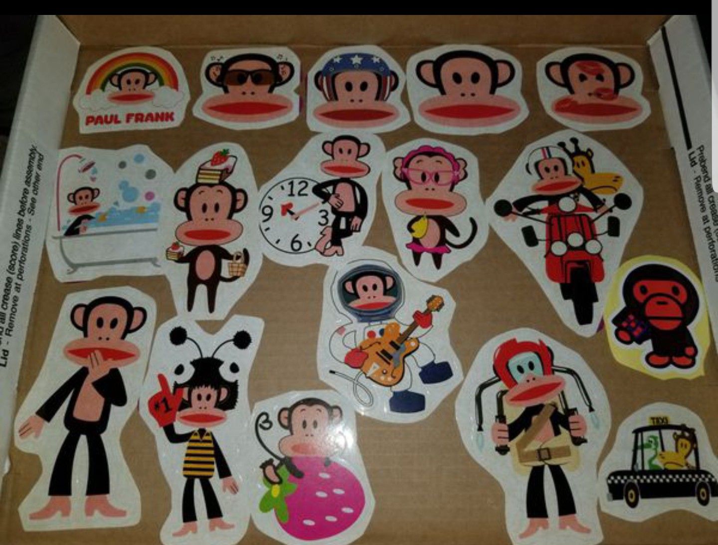 (17) Paul Frank Monkey Sticker Lot C Cartoon*Wall/Car/Book Collectible Gift