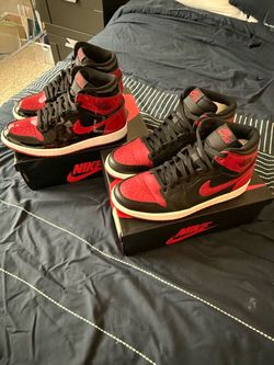 Air Jordan Bred 1’s (Both size 9)