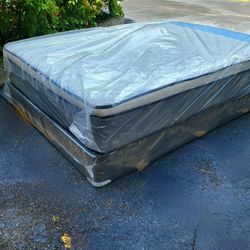 NEW QUEEN-SIZE PILLOW TOP MATTRESS & BOX SPRING ‐ 2PC