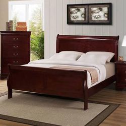 New 5 Piece Bedroom Set. Dark Cherry 🍒 Finish. Free Delivery!