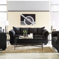 Darcy Black Living Room Set( sofa Loveseat 