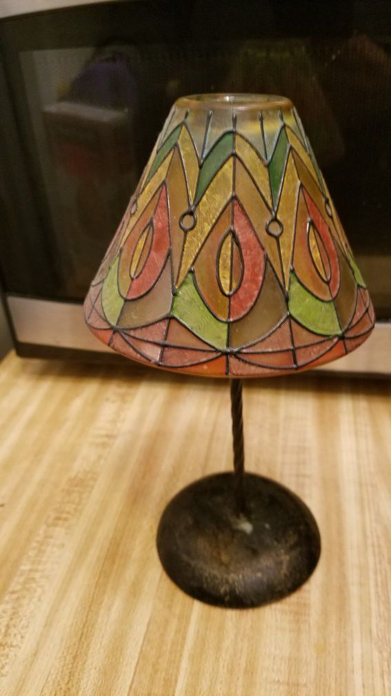Stained GlassTealight Candle Lamp