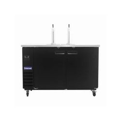 Dual Single - Tap Kegeratir Beer Dispenser with 2 Solid Doors