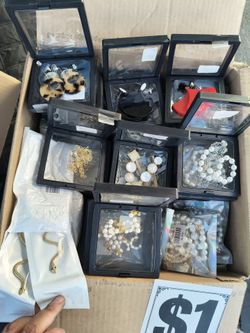 Lot of Assorted Fashion Jewelry in Display Cases