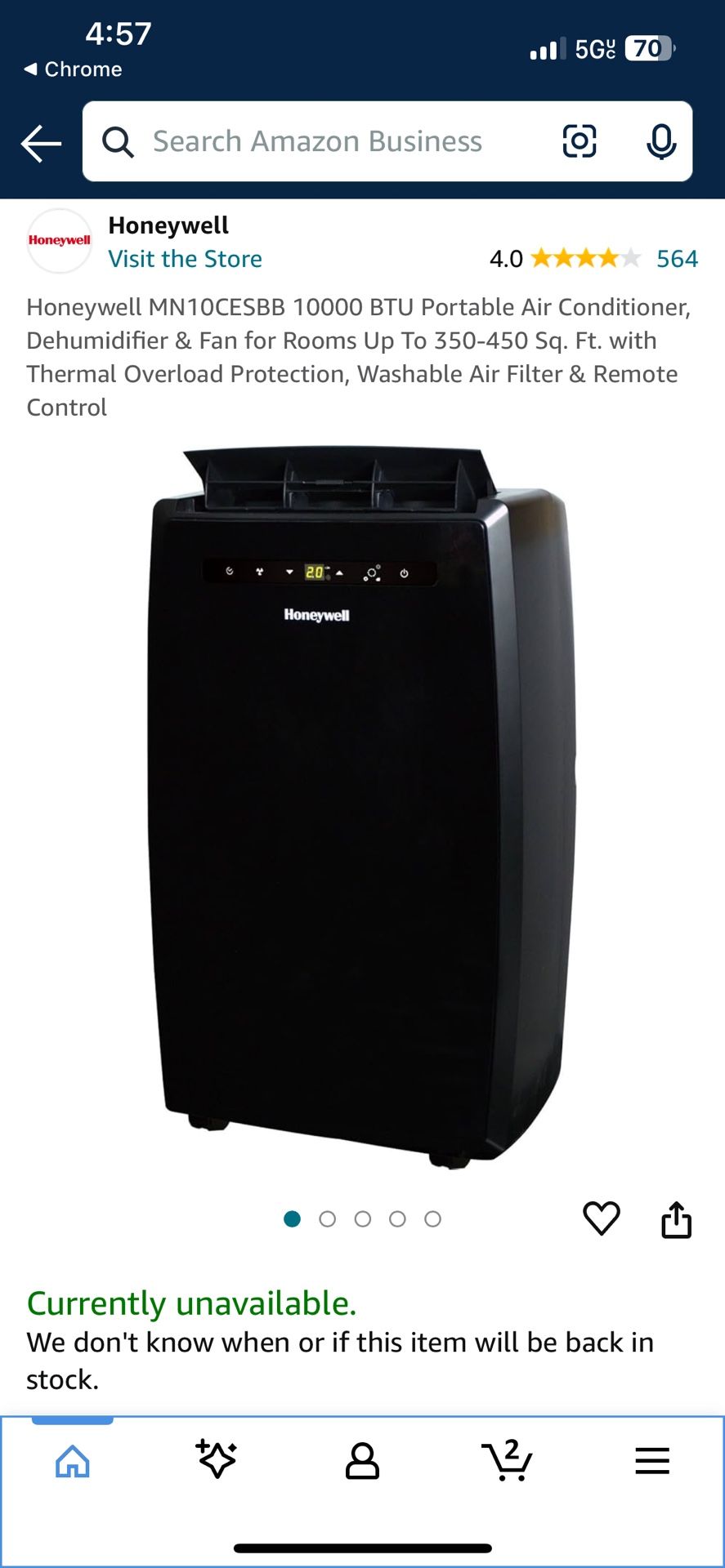 Portable Air Conditioner 10,000btu Honeywell