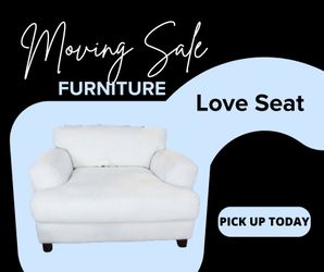 White Oversized Loveseat / Chair – Moving Sale