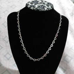 925 Sterling Silver Chain/Cadena De Corazones De Plata 925