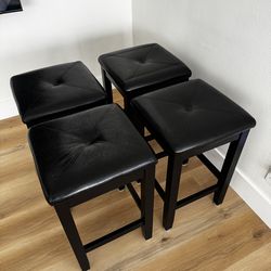 Black Leather Stools