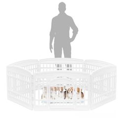 IRIS USA 24" 6-Panel Plastic Exercise Pet Playpen with Door, white