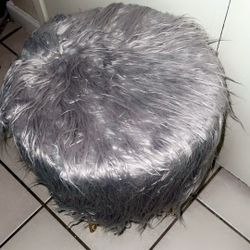 Gray Furry Stool 