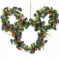 Disney Parks Mickey Mouse Icon Floral Door Wreath