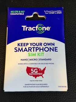 New Unopened Tracfone Keep Your Own Phone SIM Kit