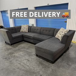 Large Gray Sectional Couch Free Delivery 