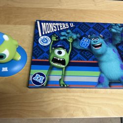 Pixar Disney MONSTER U Wall Hanging Decor Monsters Inc with nightlight decor