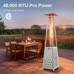 48,000 BTU Pyramid Patio Heater with Glass Flame Tube