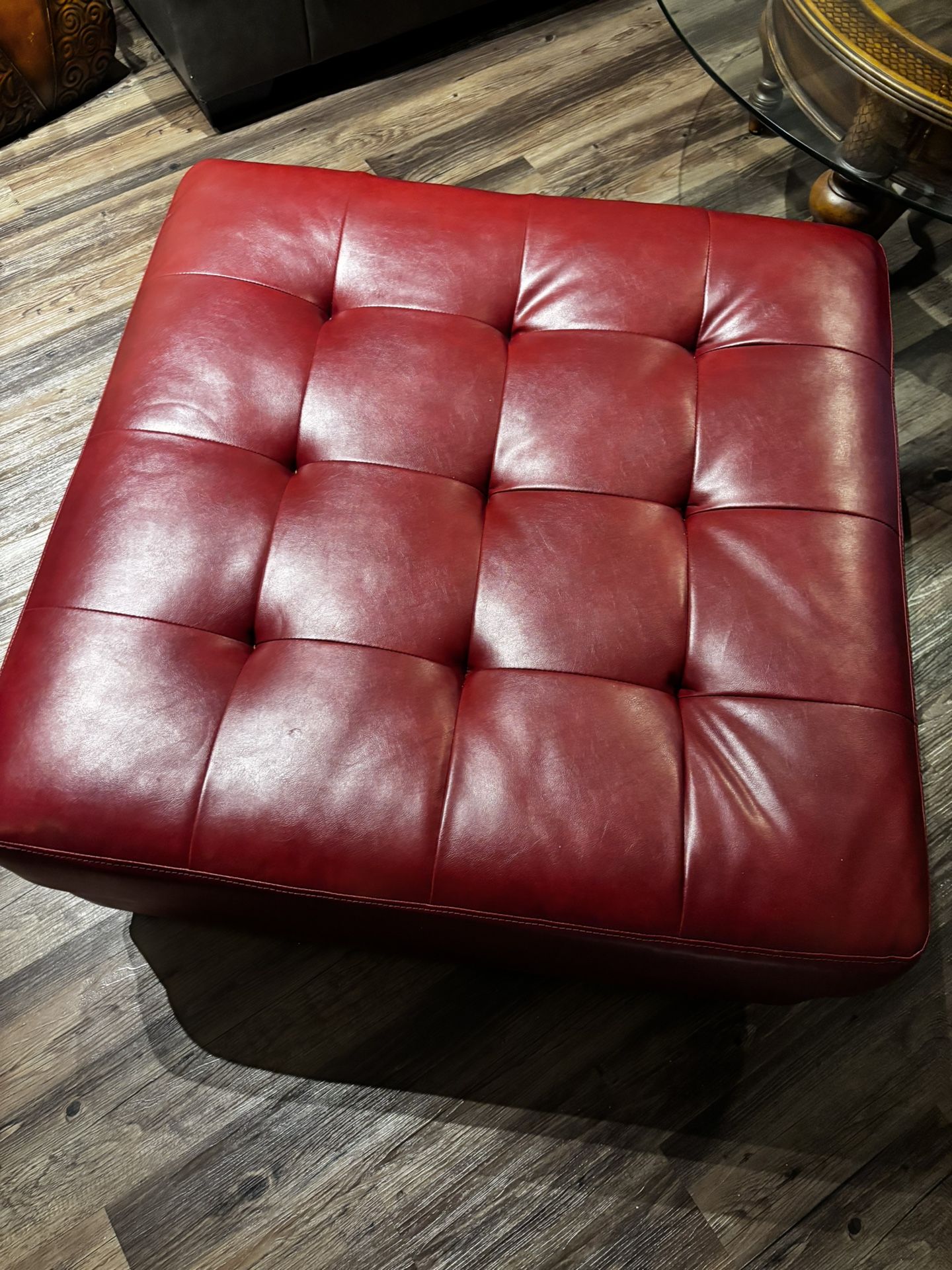 Red Ottoman With Secret Storage