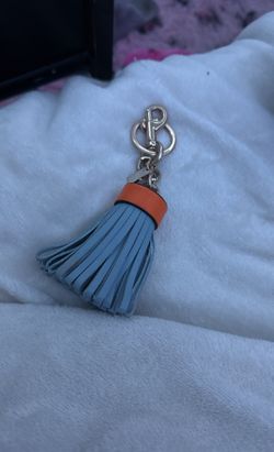 Coach leather tassel bag charm