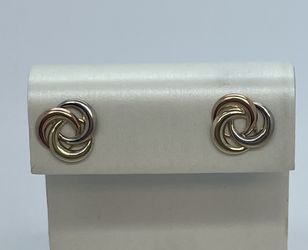 14K Gold Three Tone Earrings. New