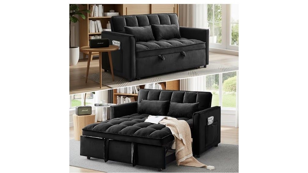 Dreamzie 3 in 1 Convertible Sleeper Sofa Bed, Pull Out Couch Bed with ...