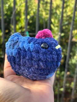 Stardew Valley Inspired Blue Pixilated Chicken plushie