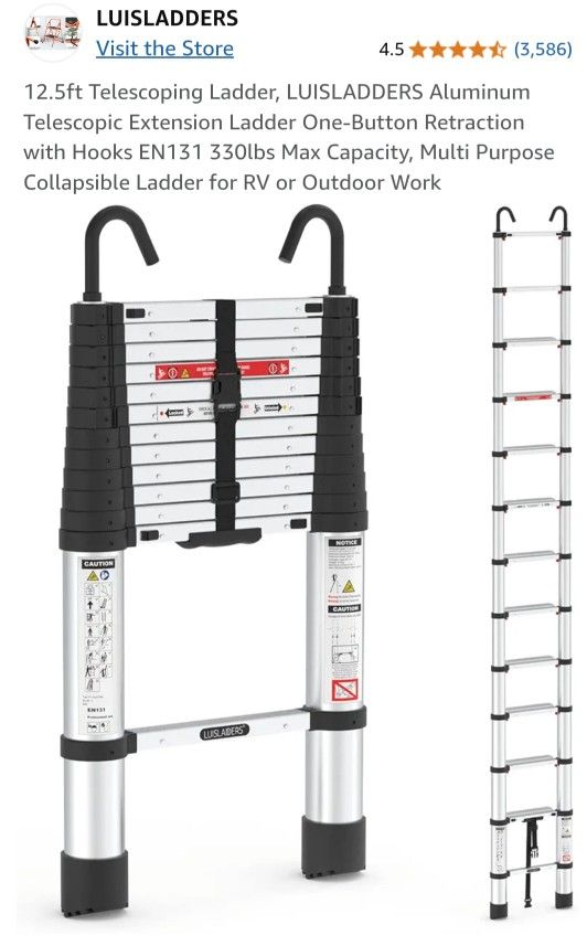 NEW 12.5FT TELESCOPING LADDER