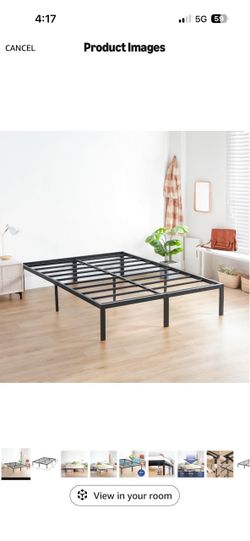 Bed frame and memory foam mattress.