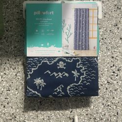 Three Pillowfort (Target) 99.9% Blackout Curtains Pirate Map Themed