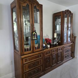 Thomasville Dining Room Table, Chairs, and China Cabinet