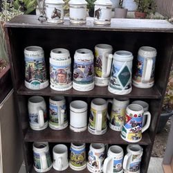 OAK TREE SANTA ANITA PARK VINTAGE BEER STEIN LOT OF 16 