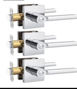 Probrico 3 Packs Polished Chrome Door Handles 