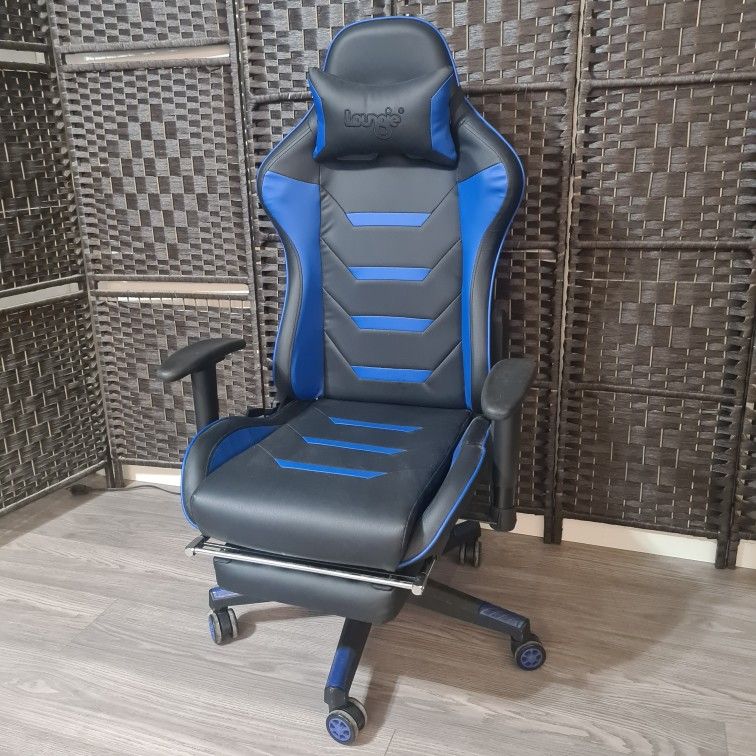 *Refurbished* Loungie Black and Blue Gaming Chair