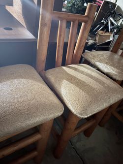 Vintage Rustic Cedar Log Dining Chairs set of 4