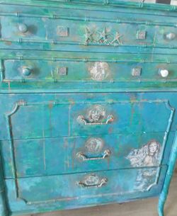Dresser 5 Drawer  OOAK PAINTED UNDER THE SEA