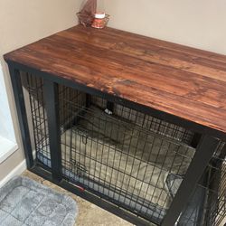 Large Crate And Wood Frame W/ Top Shelf 