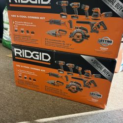 RIDGID 18V Cordless 8-Tool Combo Kit with 2.0 Ah Battery, 4.0 Ah Battery, Charger, and Tool Bag