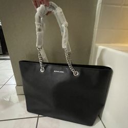 Michael Kors Women’s Large Leather Purse Wallet Travel Tote Bag w/ Pouch *NEW* 