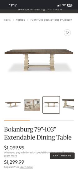 BRAND NEW Ashley Bolanburg Table top (NO BASE)
