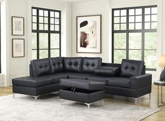 S560/561 Sectional with Storage Ottoman, Metal Legs. Financing/Delivery. Living Room set.