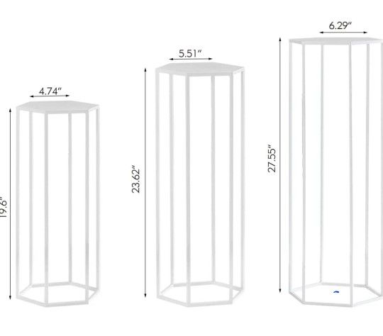 27.55" High Set of 3 Metal Plant Stand