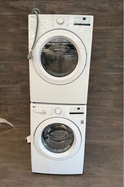 LG washer and electric dryer laundry set