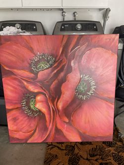 Large Red Rose Painting