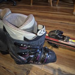 Salomon Evolution Sz 25 Boots And Fischer Ice Breaker Skis (160cm)