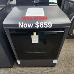 7.3 Cu Ft Vented Smart Electric Dryer In Matte Black With Easyload Door And Sensor Dry Technology 