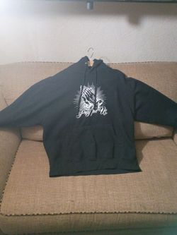 Black "Pray for Us" Graphic Hoodie
