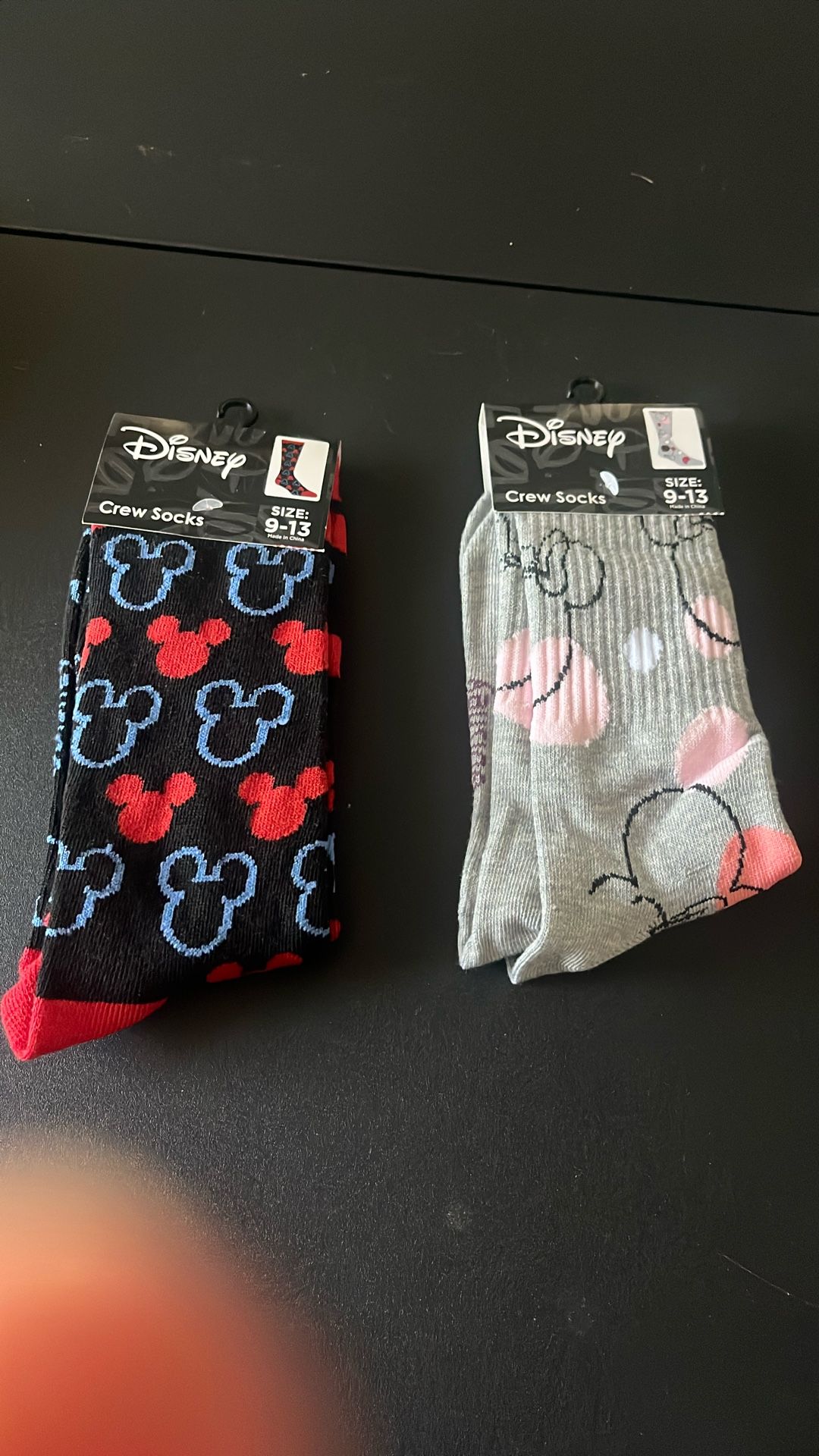 2 new mickey and minnie socks