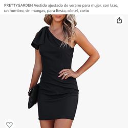 Black Dress, One Shoulder Dress, Cocktail Dress