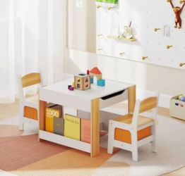Kids Table and Chairs Set Toddler Wooden Activity